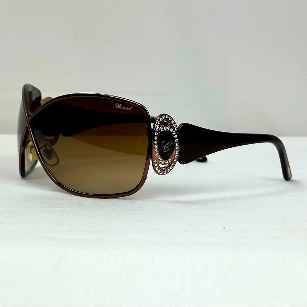 Chopard Women's Brown Gradient Logo Oval Sunglasses